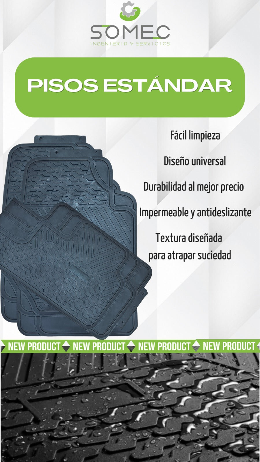 CUBRE PISO ESTÁNDAR PVC 3PCS